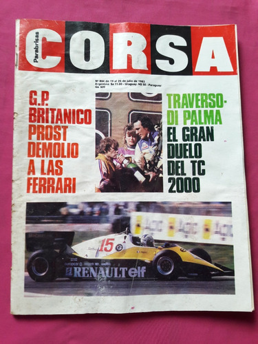 Revista Corsa Nº 894 Julio 1983 Gp Prost - Traverso Di Palma