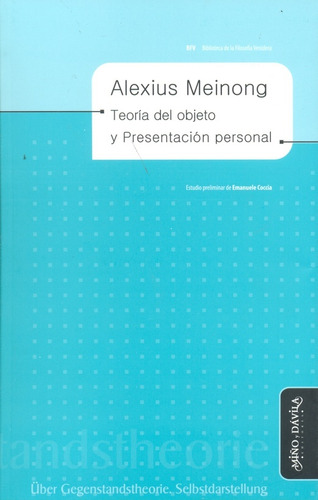 Teoría Del Objeto Y Presentación Personal - Alexius Meinong