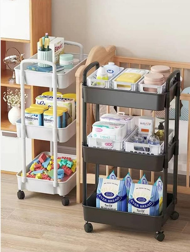 Carrito Organizador Ruedas Multiusos 3 Niveles Rack Trolley