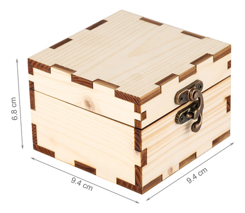 Caja De Madera Cuadrada For Guardar Relojes, Portátil