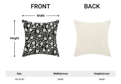 Capas De Almohadas De Crema De Crema Negra Cxmeifly 18 X 18