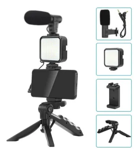 Estabilizador P/ Celular Tripode Con Luz Led Rgb Y Microfono
