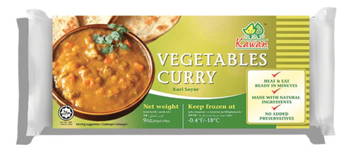 Curry De Verduras Kawan Congelado 260 Gr, 2 Unidades