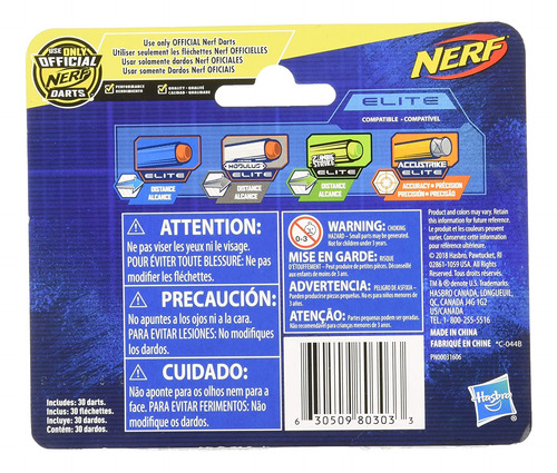 Recambio Nerf Darts Elite Blasters, Paquete De 30 Unidades,