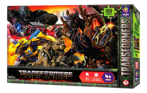 Quebra Cabeça Transformers Despertar Das Feras Batalha 100p