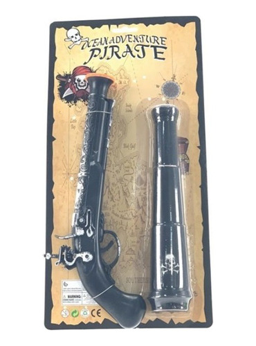 Set Pirata Pistola Y Catalejo De Juguete Para Disfraz