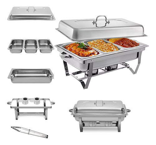 Chef Bufetera 3 Bandejas Olla Plegable De Acero Inoxidable