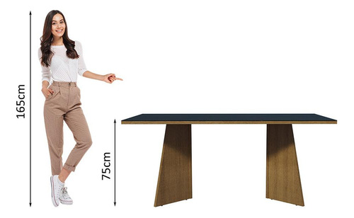 Mesa De Comedor Rectangular 5388 Color Marrón/negro 1