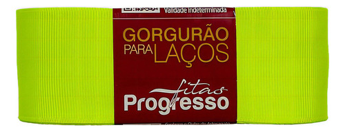 Fita De Gorgurão Laço 38mm Progresso Nº9 Com 10 Metros Cor Verde Cítrico 280