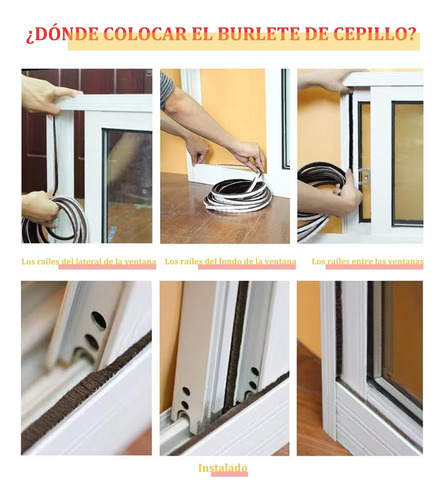 Cinta Aislante Térmico Tipo Cepillo Adhesivo 5 Mts Ventanas