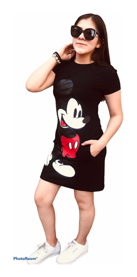 Vestido Tierno Militar Mickey Mouse Mujer Chica Casual 
