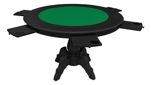 Mesa Jogos Montreal Com Gavetas Preto Fosco - Gran Belo