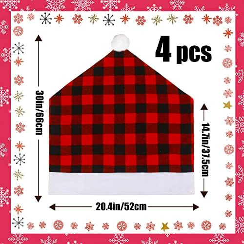 Lomimos 4 Fundas Para Sillas De Cuadros De Búfalo De Navidad