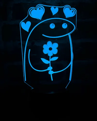 Lámpara De Noche Led Flork Enamorado Holograma Regalo Pareja