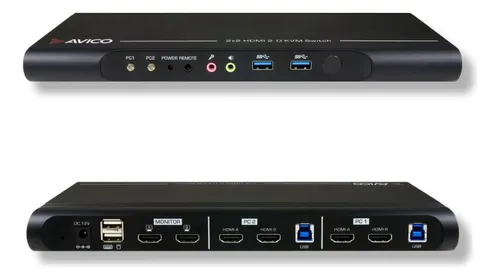 Switch Kvm De Doble Monitor Compatible Con Múltiples Sistema