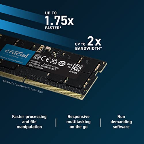 Memoria Ram Crucial 32gb Ddr5 5600mt/s (o 5200mt/s U