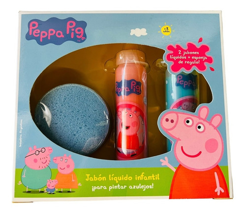 Peppa Pig Jabon Liquido Infantil P/ Pintar Azulejos Esponja 