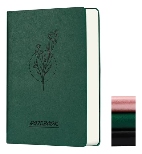 Pag Ralladas Cuaderno 300 Pag Rayadas De Tapa Blanda De Cuero V Flor Verde | Envío ...