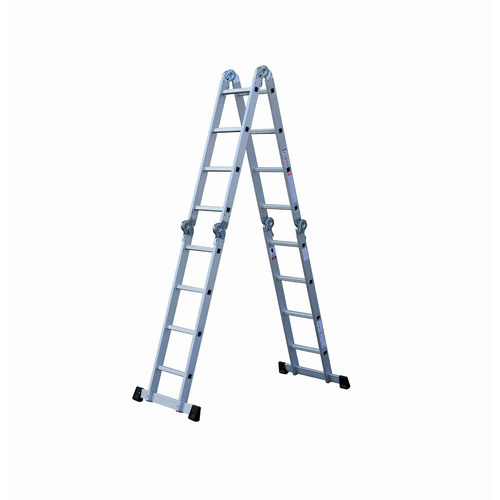 Escalera Aluminio 4x4 Articulada Plegable Multifuncion Daewoo Reforzada 150kg Espesor 1,2mm Envio