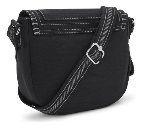 Bolsa Kipling Nowel Color Black Noir S25 Diseño De La Tela Lisa