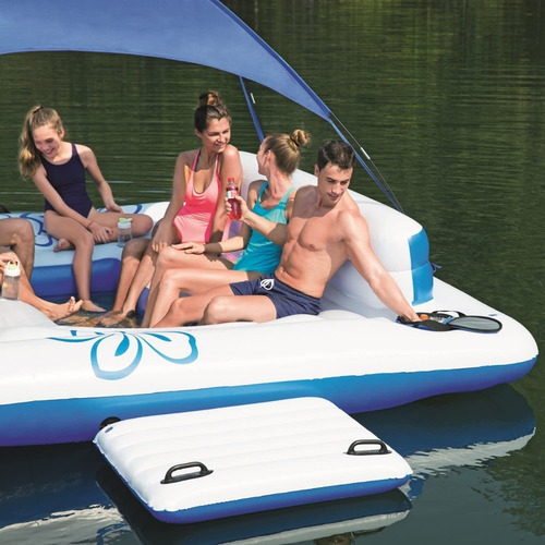 Isla Inflable Gigante 6 Personas Con Sombra Muy Divertida
