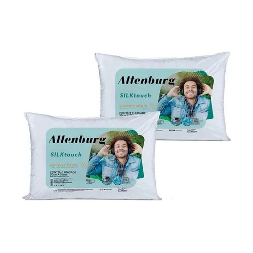 Almohada Antialérgica Lavable 100% Poliéster Set 2 Almohadas