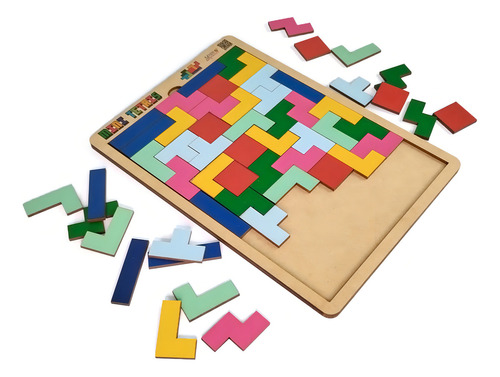 3 Mega Impress Mini Tetris Brinquedo Educativo Madeira Jogo Raciocínio