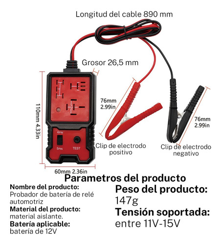 Z Comprobador De Batería,coche Relé Probador De Voltaje,12v
