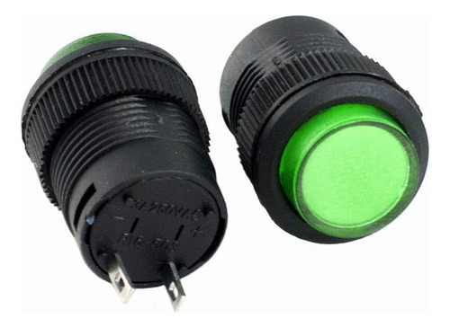 Botón Pulsador 16mm Sin Retención 250v 3a Verde