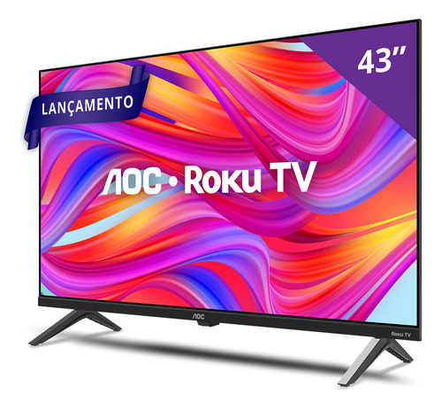 Smart TV 43" FULL HD AOC Roku TV 43S5045/78G HDMI 1 USB Wifi - Bom (Recondicionado)