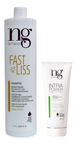 Ng De France Kit Shampoo Pós Fast Liss 1l + Intra Power 200g
