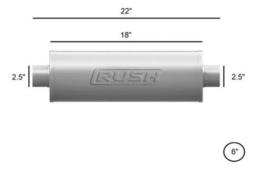 Mofle Escape Rush Racing Exhaust 18 Largo Redondo R-cc212-18