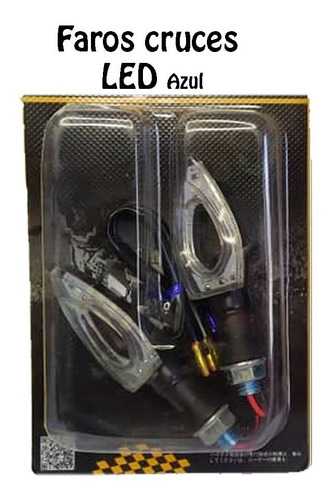 Imagen 2 de 5 de Faro Cruce Luz Luce Led Motos Azul