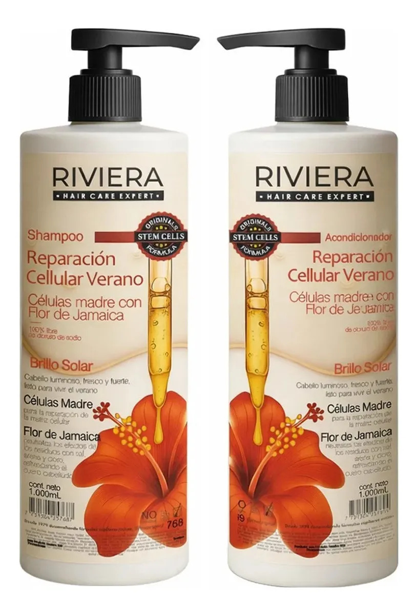 Pack Shampoo Riviera Reparación Celular Verano 1l + Acond 1l
