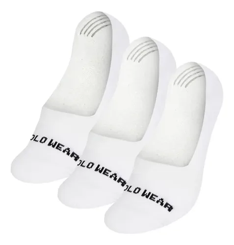 Kit 3 Pares De Meias Sapatilha Masculinas Polo Wear Branco 39-42