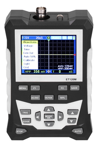 Osciloscópio Portátil Et120m Portátil 120mhz Colorido
