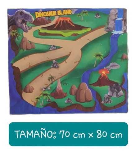 Tapete Juego Con 3 Dinosaurios De Carro Alfombra Para Jugar