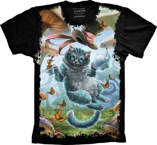 Camiseta New Frete Grátis Plus Size Cheshire Cat