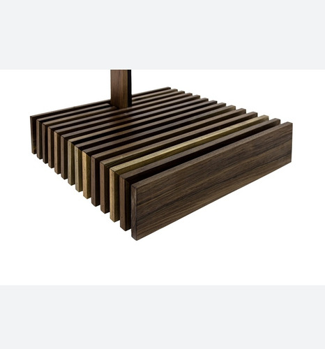Lámpara De Nogal/ Mdf Negro Mate Curva