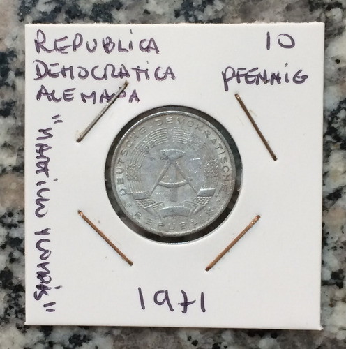 Moneda R D A Socialista 1971   Martillo Y Yunque  
