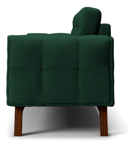 Sofá 210 Cm 3 Lugares Sandero C-303 Veludo Verde - Domi Desenho Do Tecido Liso
