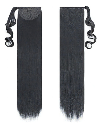 Postizos Extenciones Liso De Cola Con Velcro (cierre Magico) Color 1