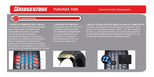Combo X 4 Bridgestone 225/45 R18 95y Turanza T005 Br