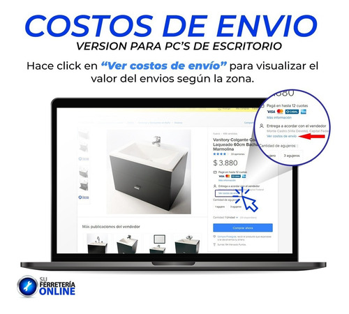 Imagen 3 de 6 de Vanitory Laqueado Colgante Blanco Colgar 50cm Bacha Oferta