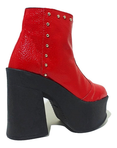 Imagen 3 de 5 de Botas Meru Charol Rojo