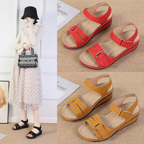 Sandalias Cómodas Y Transpirables Con Velcro Para Mujer