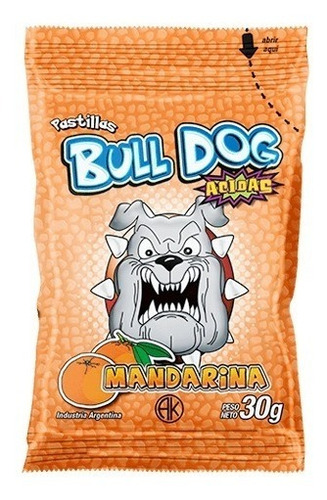 Pastillas Bull Dog Sabor Mandarina X12u