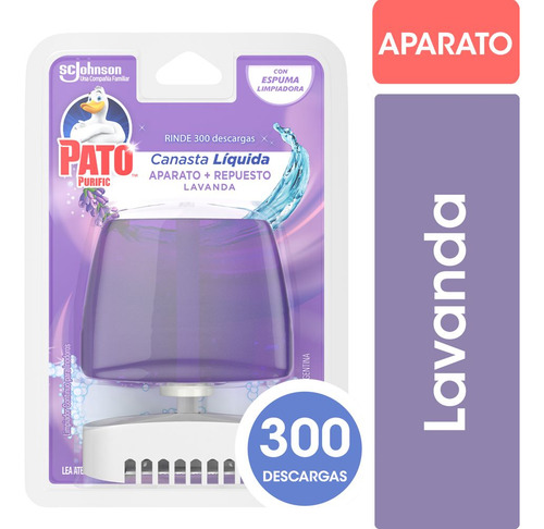 Canasta Líquida Para Inodoro Pato Lavanda Aparato + Repuest
