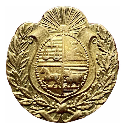 Antiguo Pin Escudo Uruguay Dorado Muy Lindo