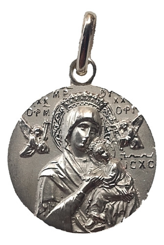 Medalla Plata 925 Virgen Perpetuo Socorro #1114 Bautizo 